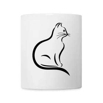 Sweet outlined cat - Mug - white - Front