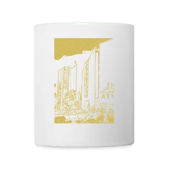 Goldene Stadtsilhouette Nacht - Tasse - Weiß - Vorne