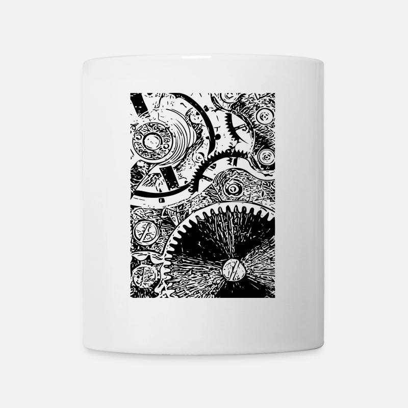 Uhrwerk - Tasse - Weiß