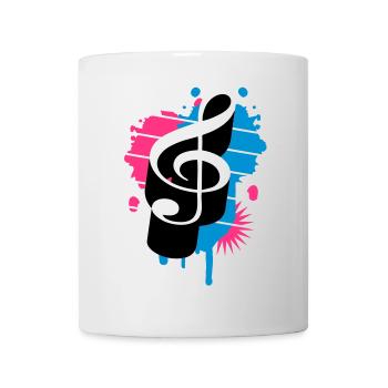 une clé de sol comme un graffiti - Mug blanc - blanc - Devant