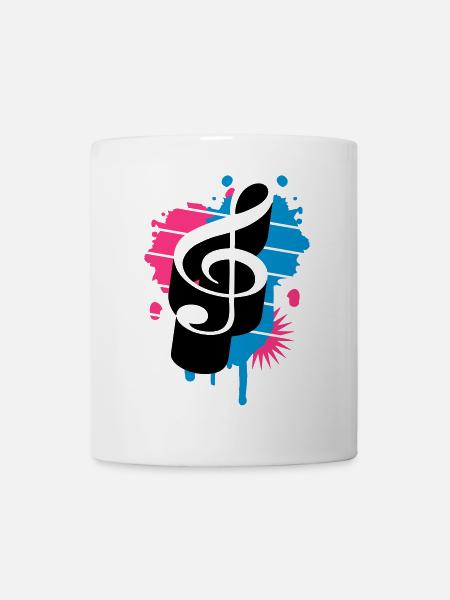 Notenschlüssel als Graffiti - Tasse - Weiß