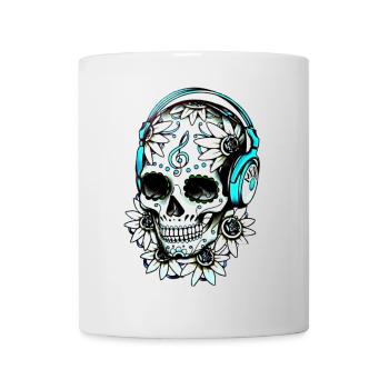 Musik Skull - Tasse - Weiß - Vorne