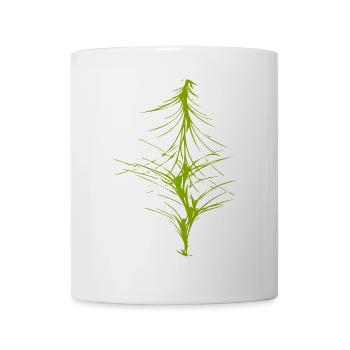 Abstraktes Bild / grün / Muster / Linie - Tasse - Weiß - Vorne