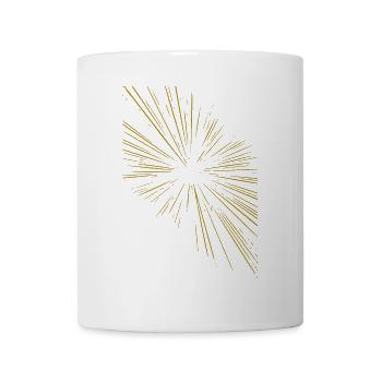 Abstrakte Strahlen / gold / Muster / Linie - Tasse - Weiß - Vorne