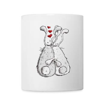 Verliebte Hasen I Bunny Love I Kaninchen Geschenk - Tasse - Weiß - Vorne