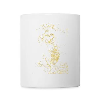 Goldenes Ammoniten-Muster - Tasse - Weiß - Vorne