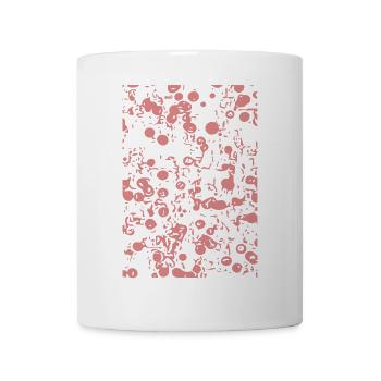 Rosa Abstractes Tropfenmuster - Tasse - Weiß - Vorne