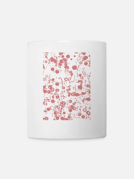 Rosa Abstractes Tropfenmuster - Tasse - Weiß
