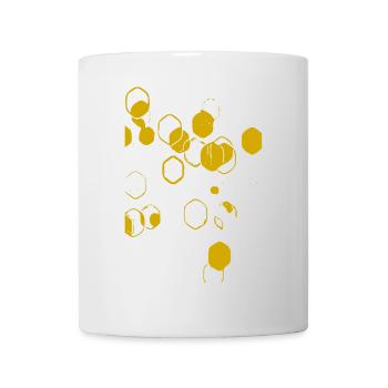 Goldene Kreis-Ringe Muster - Tasse - Weiß - Vorne