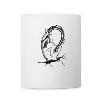 Hand mit Hufeisen - Tasse - Weiß - Vorne