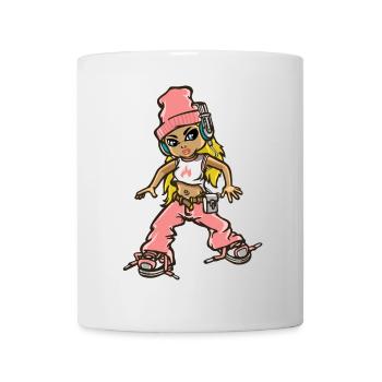 Hip hop girl in pink - Mug - white - Front