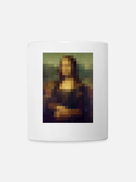 Mona Lisa 8-bit pixel painting Leonardo da Vinci - Mug - white