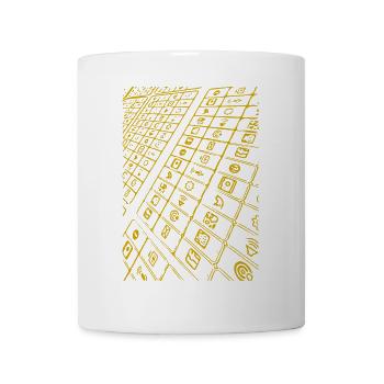 Goldene Tastatur-Skizze - Tasse - Weiß - Vorne