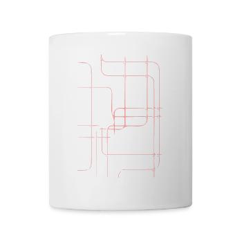 Rosa Liniennetz Abstrakt - Tasse - Weiß - Vorne