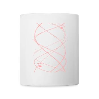 Pinkes Abstraktlinien-Doodle - Tasse - Weiß - Vorne