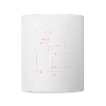 Pinkes Liniengeflecht - Tasse - Weiß - Vorne
