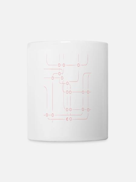 Pinkes Liniengeflecht - Tasse - Weiß