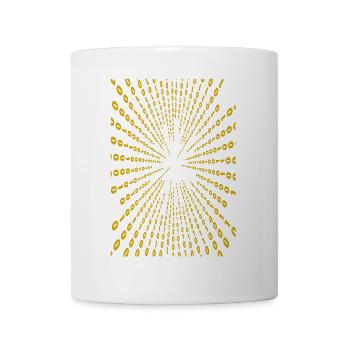Goldenes Strahlenstern Muster - Tasse - Weiß - Vorne