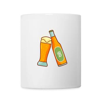 Bière Verre de bière Bouteilles de bière Boissons Cadeaux - Mug blanc - blanc - Devant
