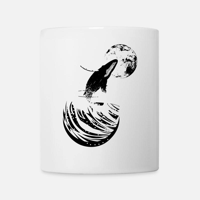 baleine et lune - Mug blanc - blanc