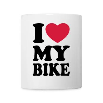 I love my bike - Ich liebe mein Motorrad - Tasse - Weiß - Vorne