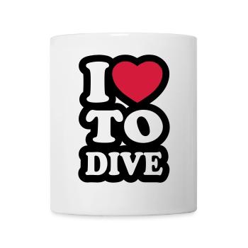 I love to dive - Ich liebe es zu tauchen - Tasse - Weiß - Vorne