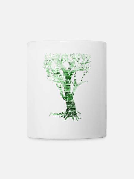 Weltenbaum Natur Grafik - Tasse - Weiß