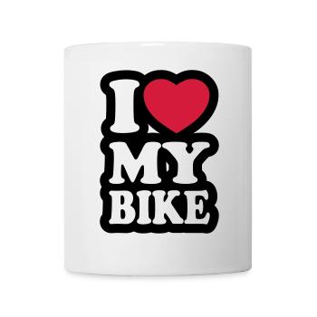 I love my bike - Ich liebe mein Motorrad - Tasse - Weiß - Vorne