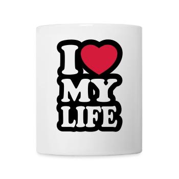 I love my life - J'aime ma vie - Mug blanc - blanc - Devant