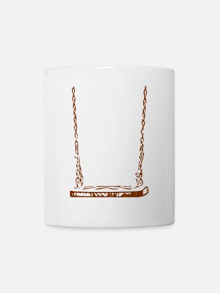 Rustikale Holzhängeschaukel - Tasse - Weiß