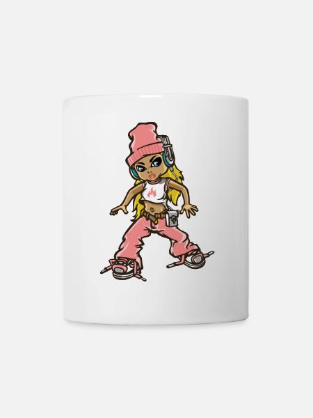 Hip hop girl in pink - Tasse - Weiß