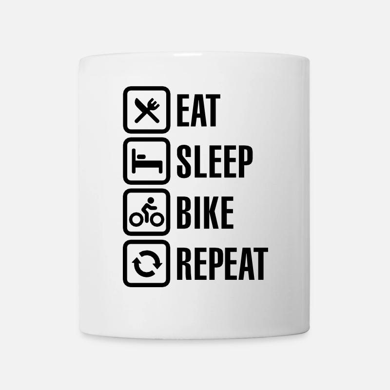 Eat sleep bike repeat - Mug - white