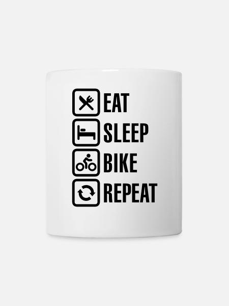 Eat sleep bike repeat - Mug - white