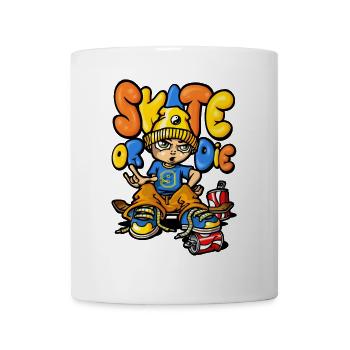 Skateboard and graffiti - Mug - white - Front