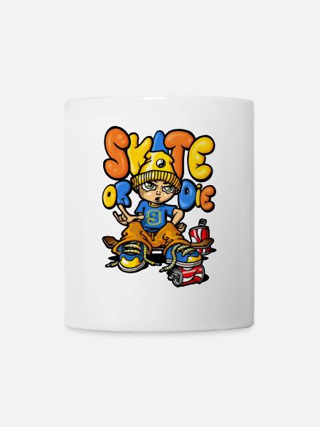 Skateboard and graffitis - Mug blanc - blanc