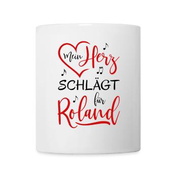 Mon cœur bat pour Roland - Mug blanc - blanc - Devant