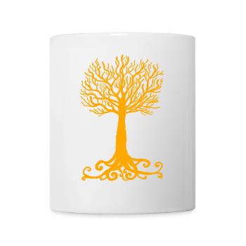 arbre jaune - Mug blanc - blanc - Devant