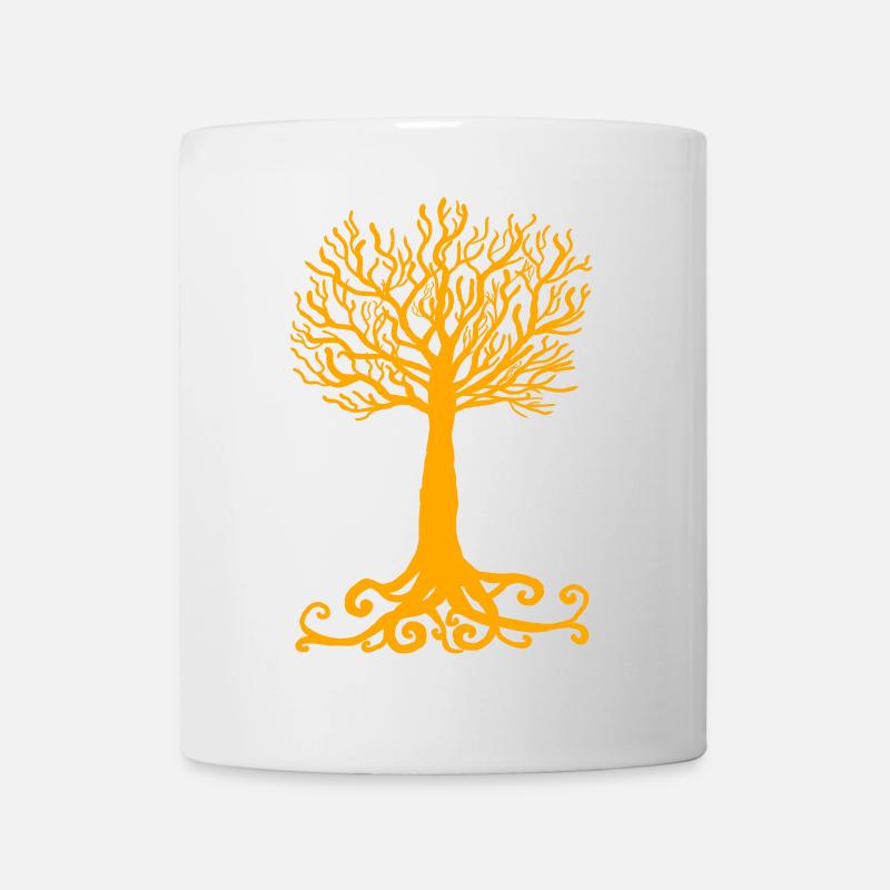 gelber Baum - Tasse - Weiß