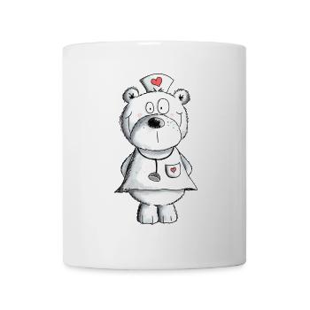 Krankenschwester Bär I Nurse Teddy Geschenk Arzt - Tasse - Weiß - Vorne