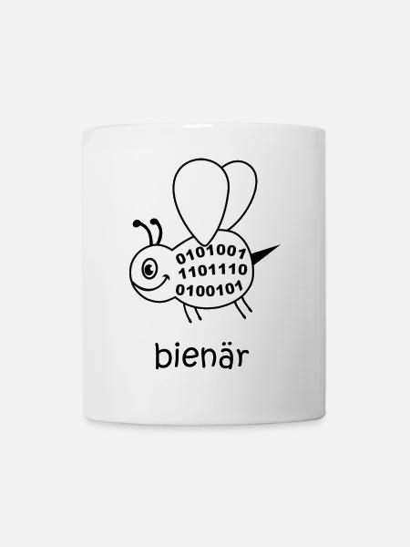 binär, binäres system, Biene, bienär, binary - Tasse - Weiß
