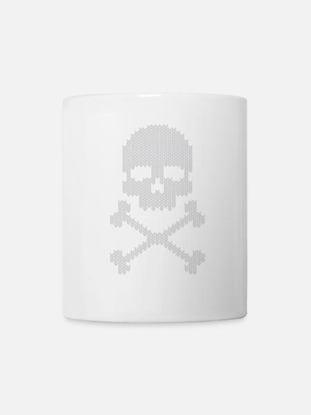 Schädel skull gestrickte - Tasse - Weiß