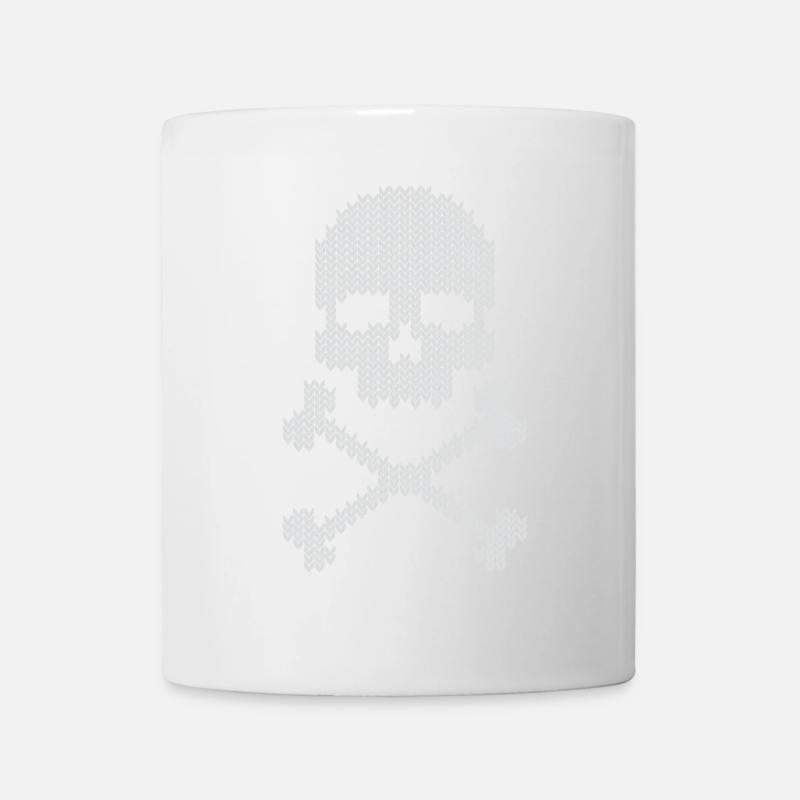 Schädel skull gestrickte - Tasse - Weiß