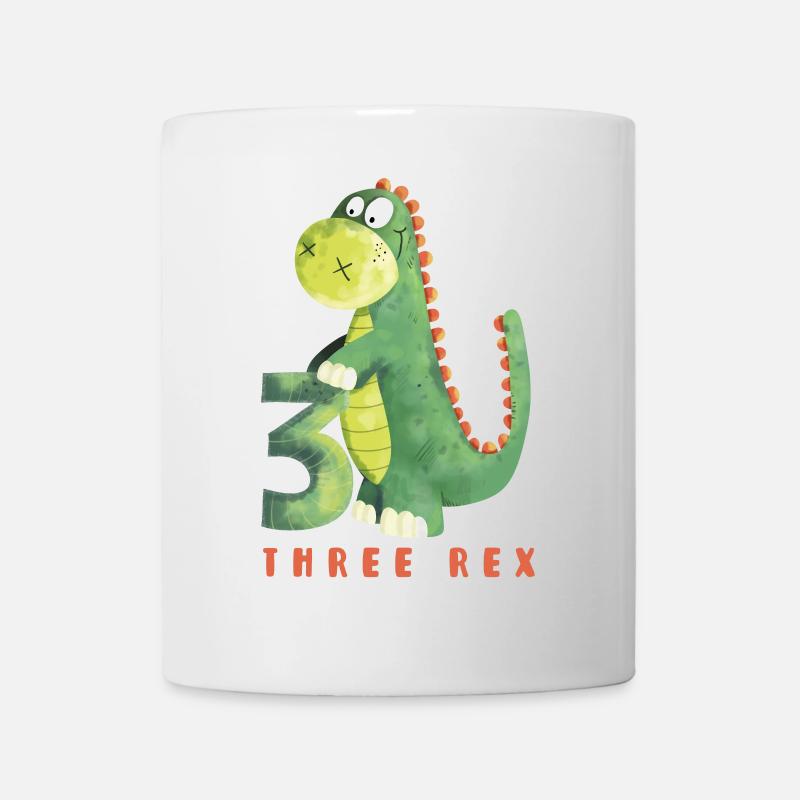 Three Rex I Dino 3 Jahre I 3. Geburtstag I Drei - Tasse - Weiß