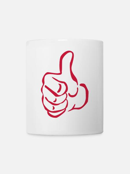 faust daumen hoch - Tasse - Weiß