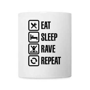 Eat sleep rave repeat - Mug blanc - blanc - Devant