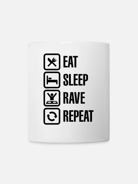 Eat sleep rave repeat - Mug blanc - blanc