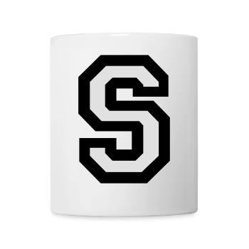 Buchstabe S (zweifarbig) - Tasse - Weiß - Vorne