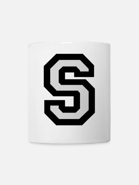 Buchstabe S (zweifarbig) - Tasse - Weiß