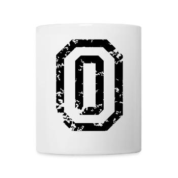 O (Vintage Weiß) Buchstabe O - Tasse - Weiß - Vorne