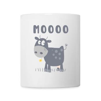 Mooo Kuh Comic Rind Bauernhoftier Comic - Tasse - Weiß - Vorne